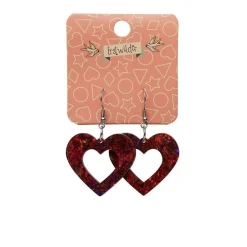 Heart Lava Resin Drop Earrings - Red^Erstwilder