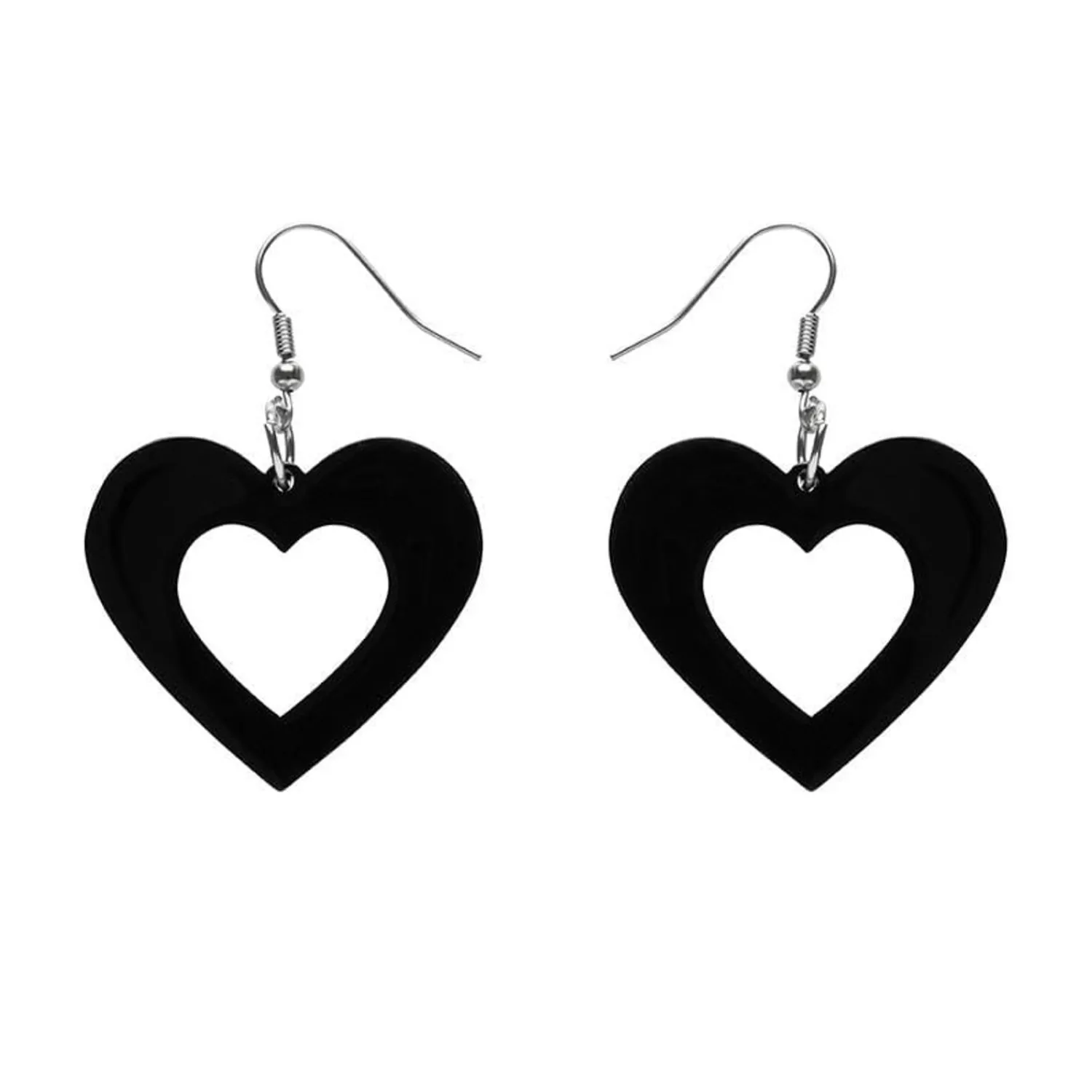 Heart Solid Resin Drop Earrings - Black^Erstwilder Outlet