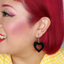 Heart Solid Resin Drop Earrings - Black^Erstwilder Outlet