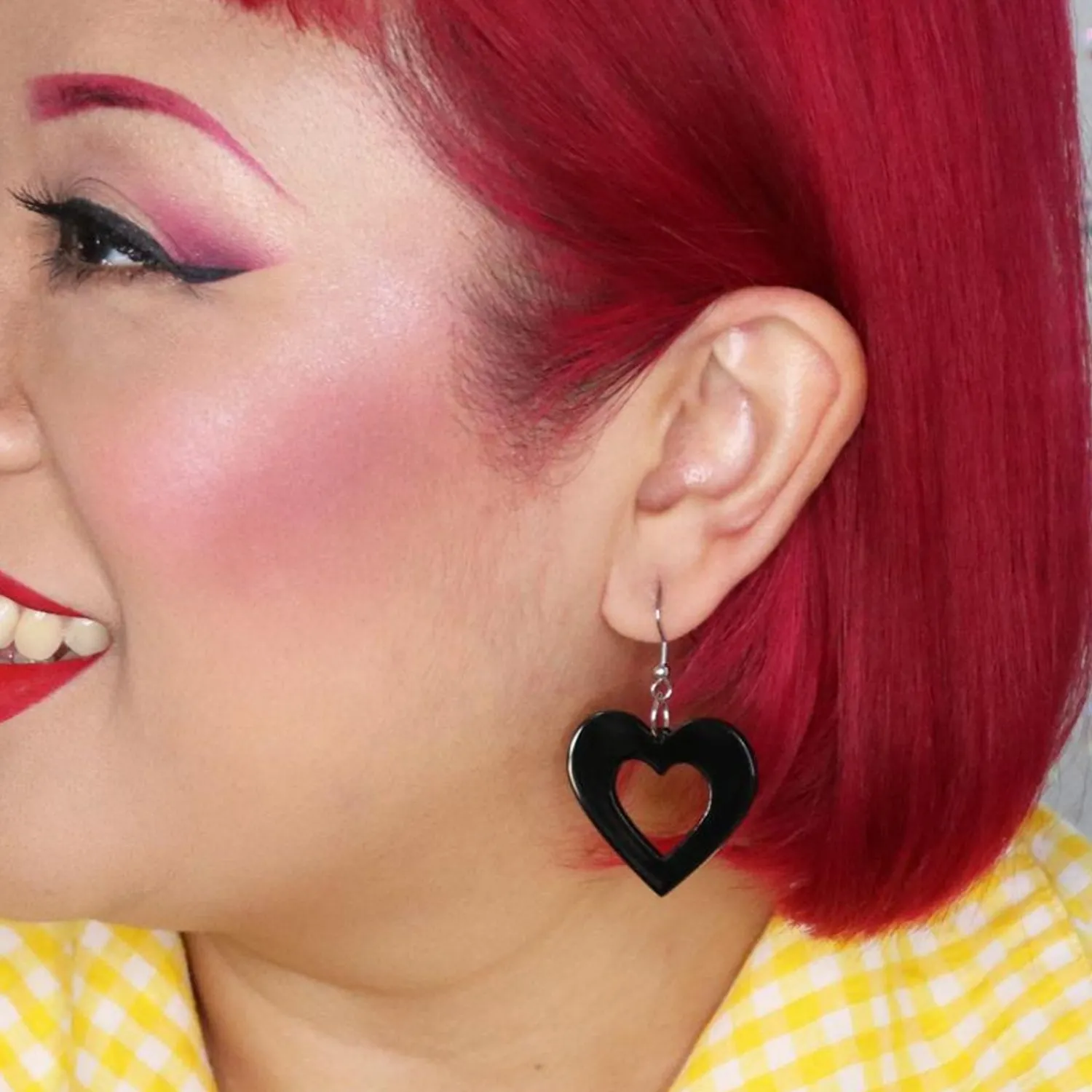 Heart Solid Resin Drop Earrings - Black^Erstwilder Outlet