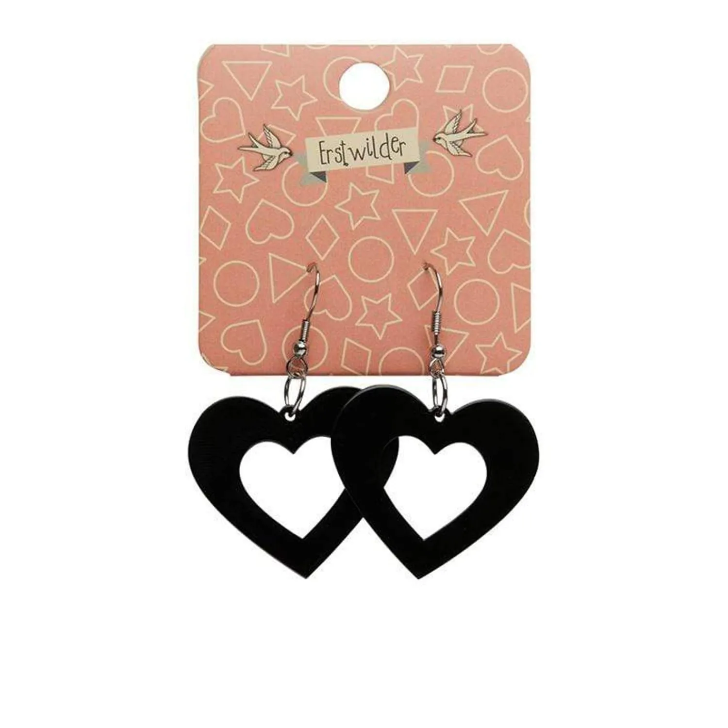 Heart Solid Resin Drop Earrings - Black^Erstwilder Outlet