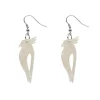 Kookaburra Ripple Glitter Resin Drop Earrings - Cream^Erstwilder Sale