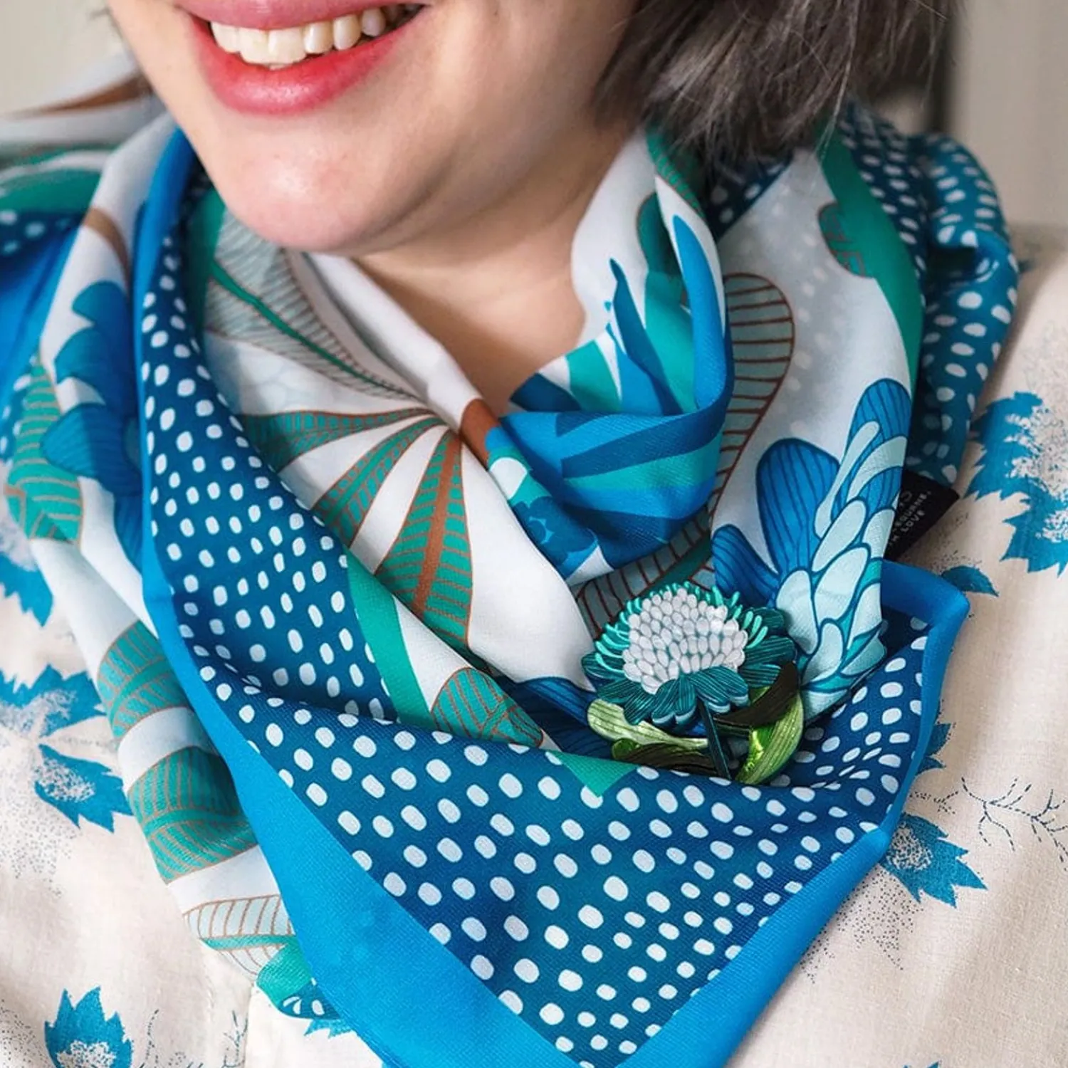 Kyrie Kingfisher Square Scarf^Erstwilder Online
