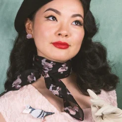 Madame Caniche Head Scarf - Black^Erstwilder Sale