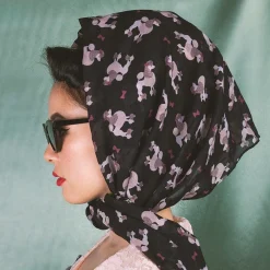 Madame Caniche Large Neck Scarf - Black^Erstwilder Clearance