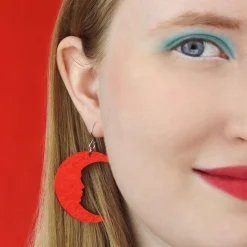 Moon Mirror Drop Earrings - Red^Erstwilder