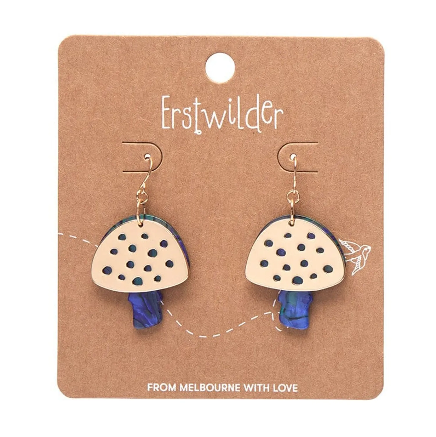 Mushroom Textured Resin Drop Earrings - Blue^Erstwilder Outlet