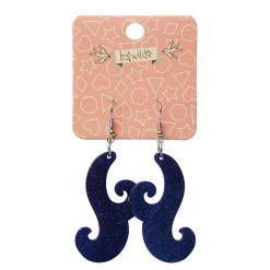 Nouveau Ripple Glitter Resin Drop Earrings - Dark Blue^Erstwilder Online