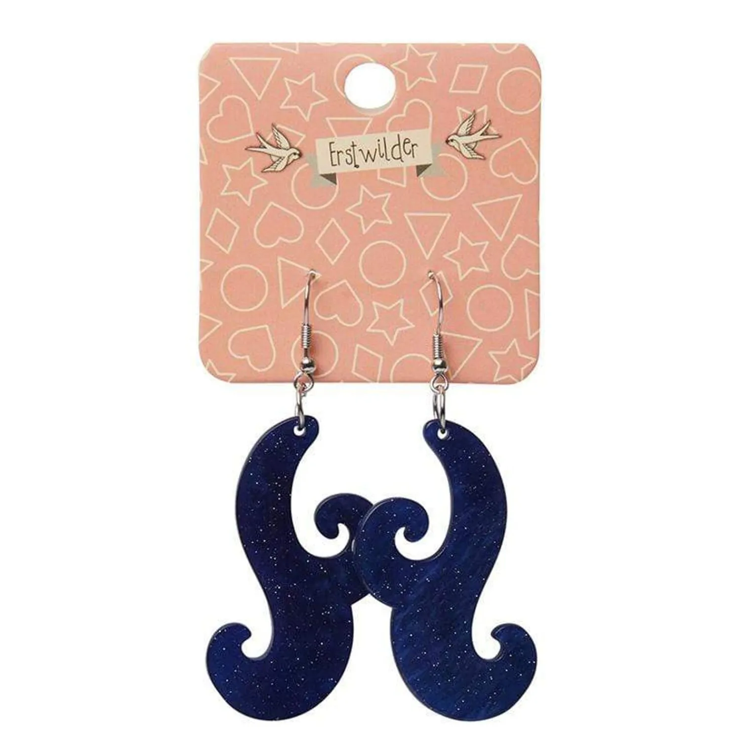 Nouveau Ripple Glitter Resin Drop Earrings - Dark Blue^Erstwilder Online