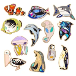Pete Cromer Sea Life Enamel Pin Pack - 12 Piece^Erstwilder Online
