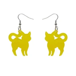 Pussy Cat Bubble Resin Drop Earrings - Yellow^Erstwilder Clearance