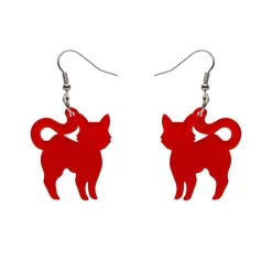 Pussy Cat Bubble Resin Drop Earrings - Red^Erstwilder