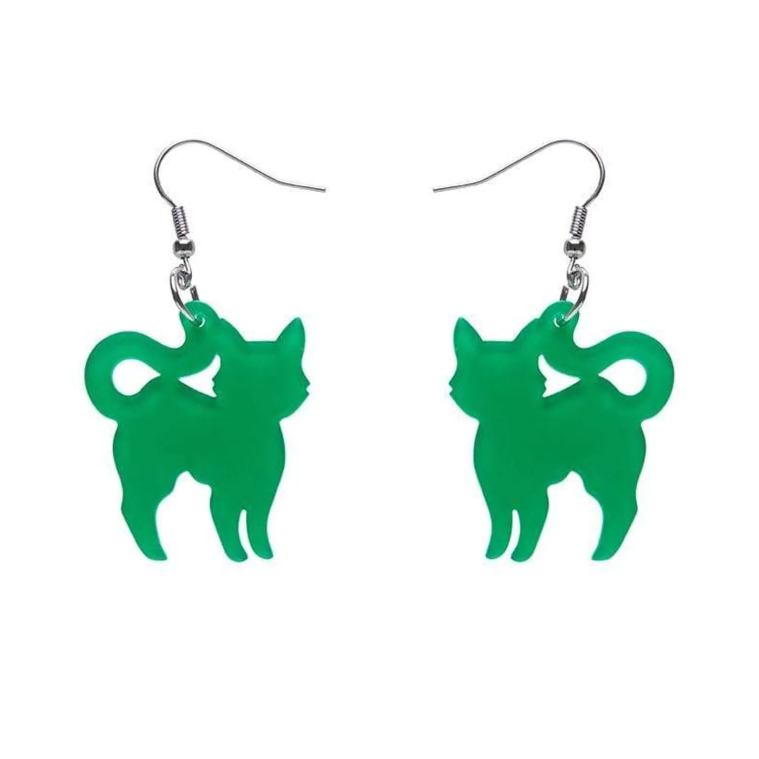 Pussy Cat Bubble Resin Drop Earrings - Green^Erstwilder Online