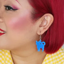 Pussy Cat Bubble Resin Drop Earrings - Blue^Erstwilder Online