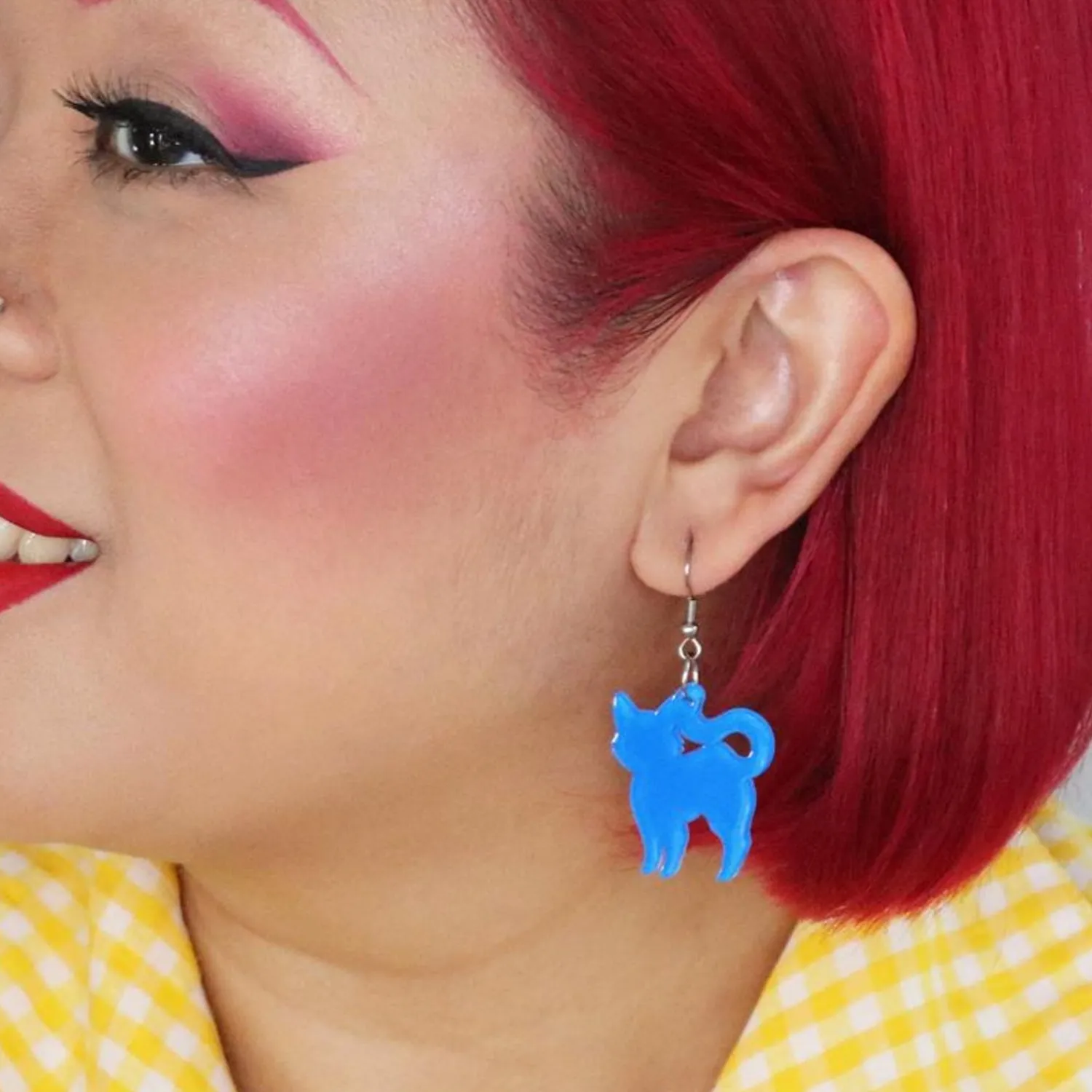 Pussy Cat Bubble Resin Drop Earrings - Blue^Erstwilder Online