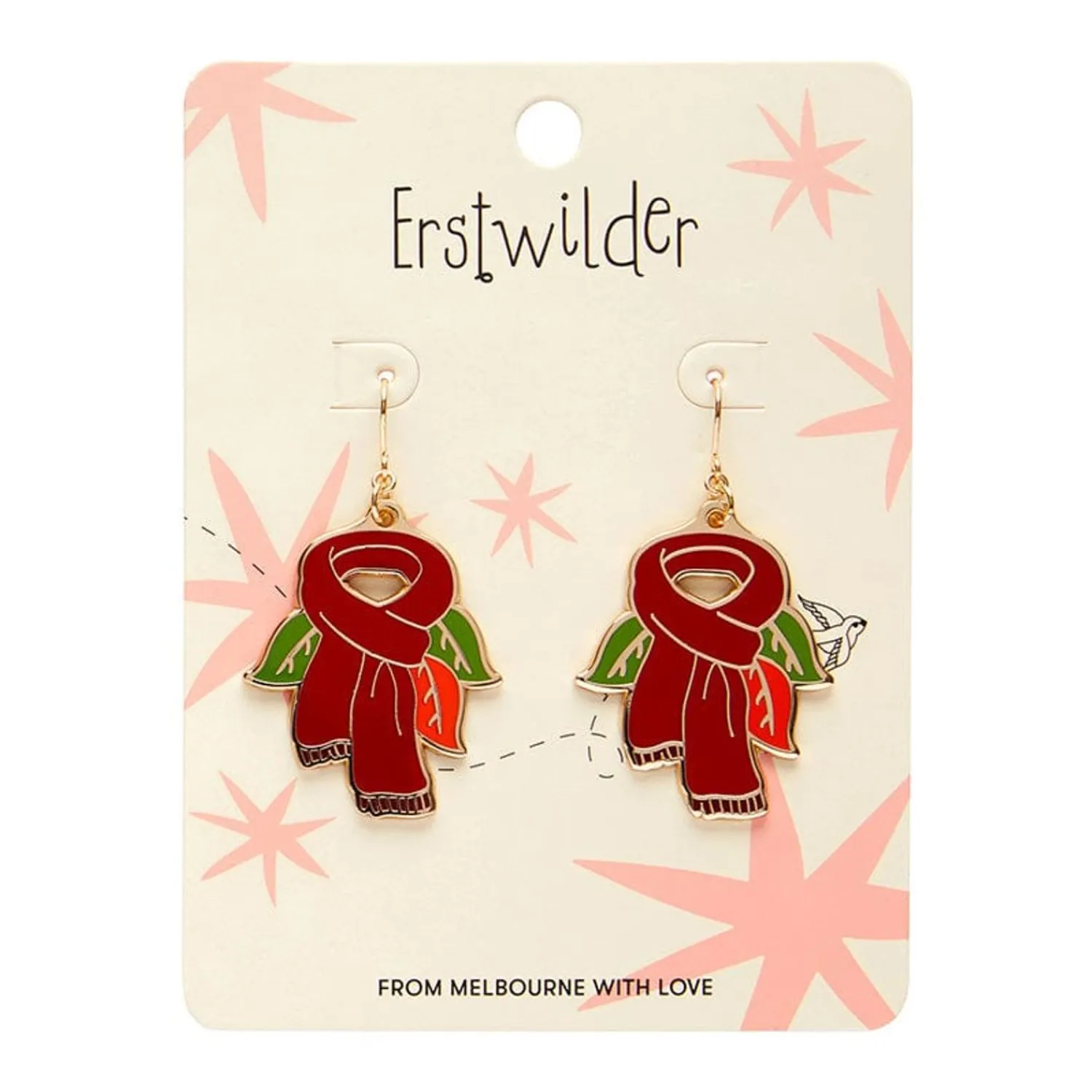 Scarf Souvenir Enamel Drop Earrings^Erstwilder