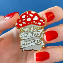 Shiitake Happens Enamel Pin^Erstwilder Clearance