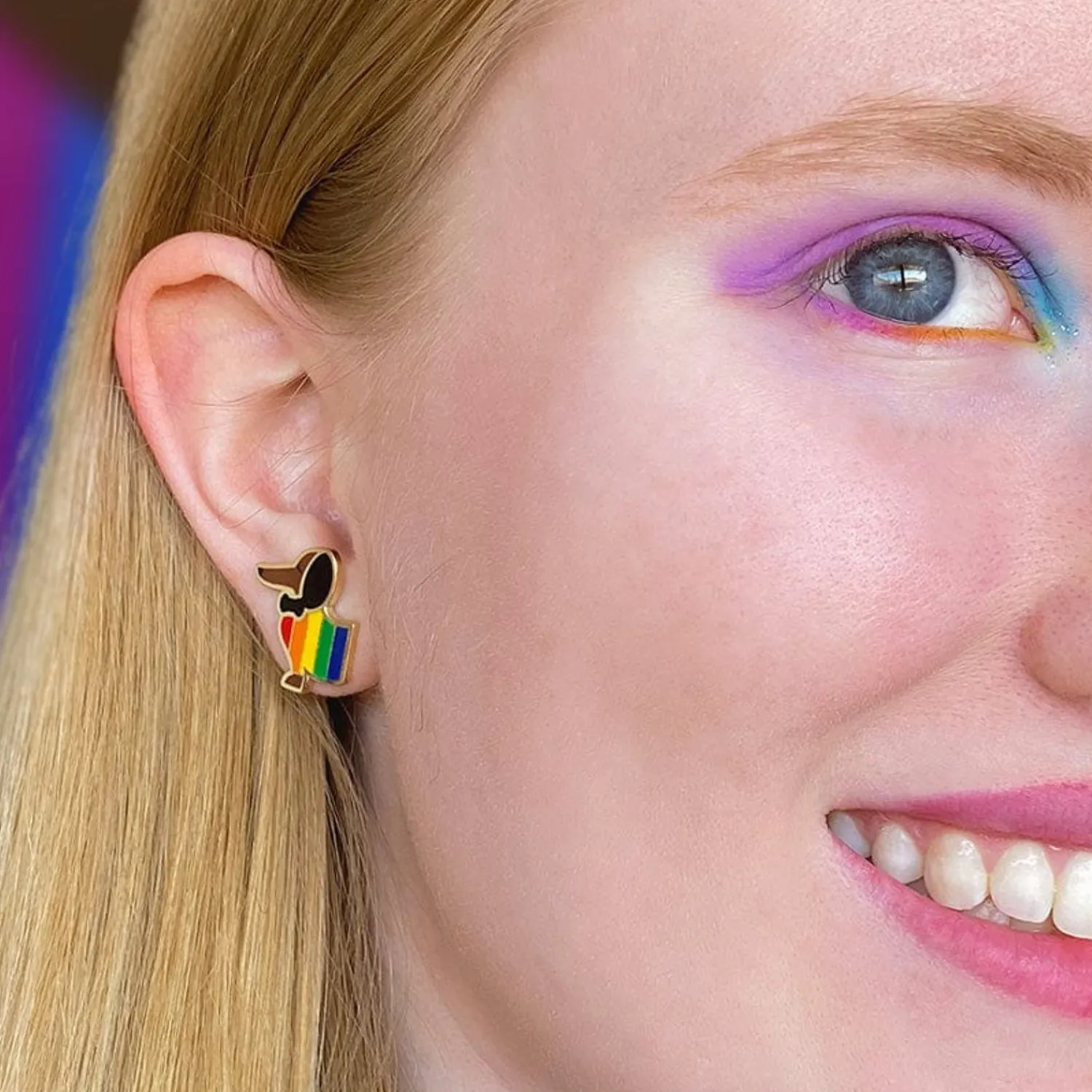 Spiffy The Supportive Dog Enamel Earrings^Erstwilder New
