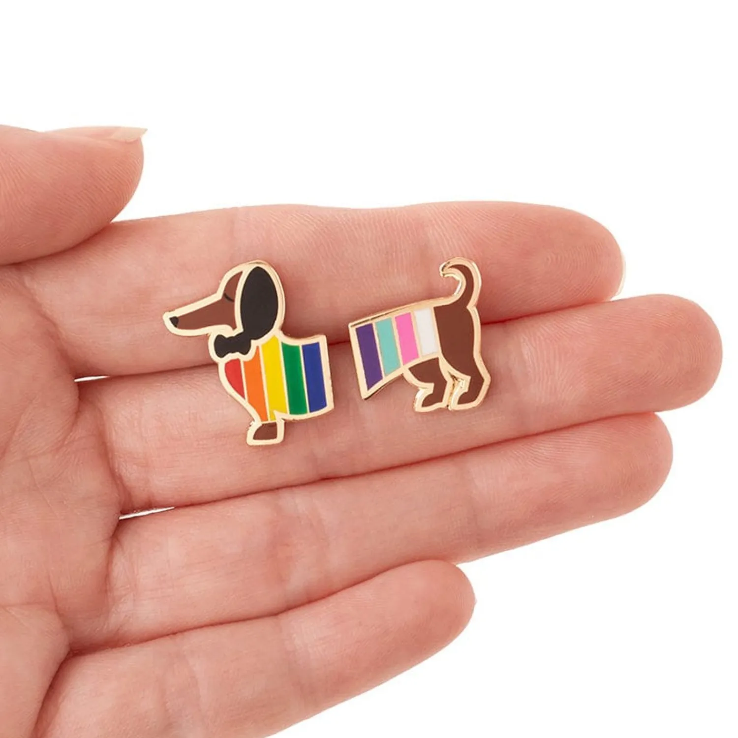 Spiffy The Supportive Dog Enamel Earrings^Erstwilder New