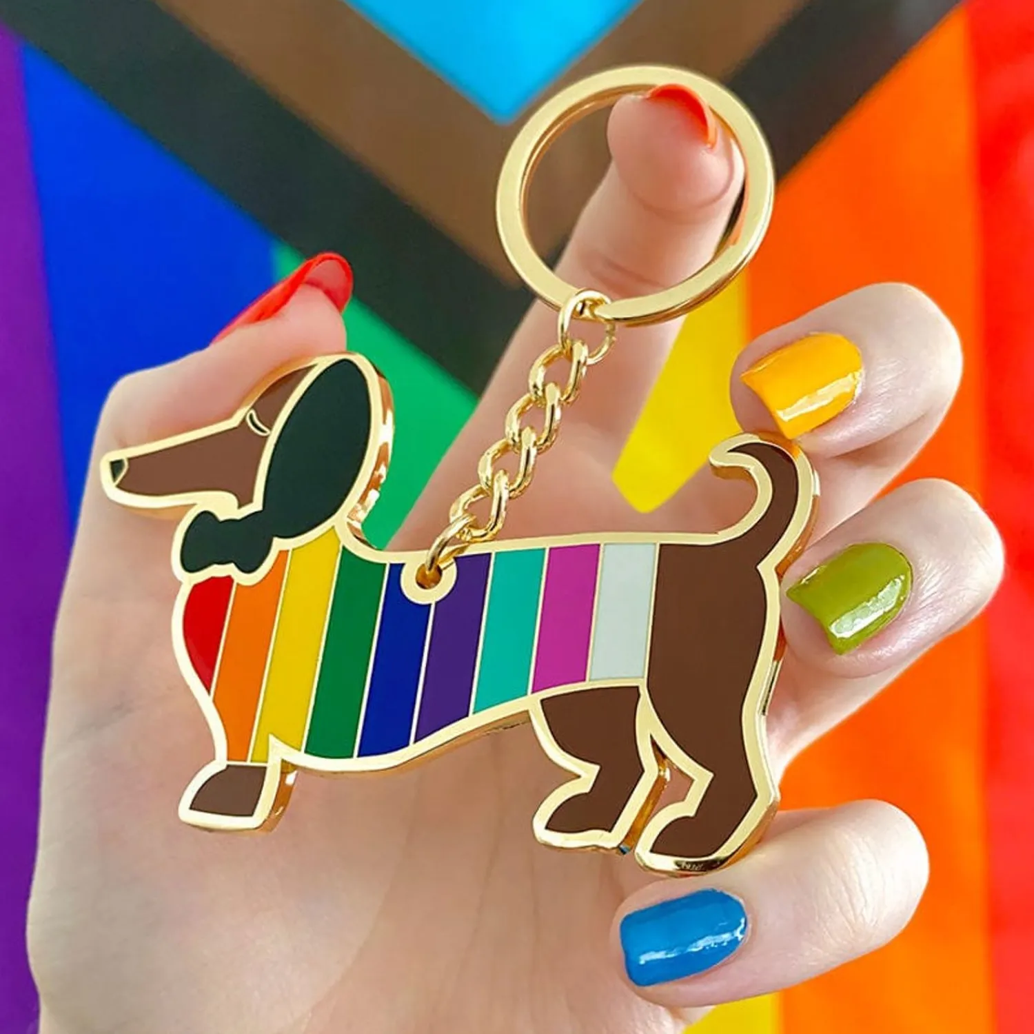 Spiffy The Supportive Dog Enamel Key Ring^Erstwilder Online