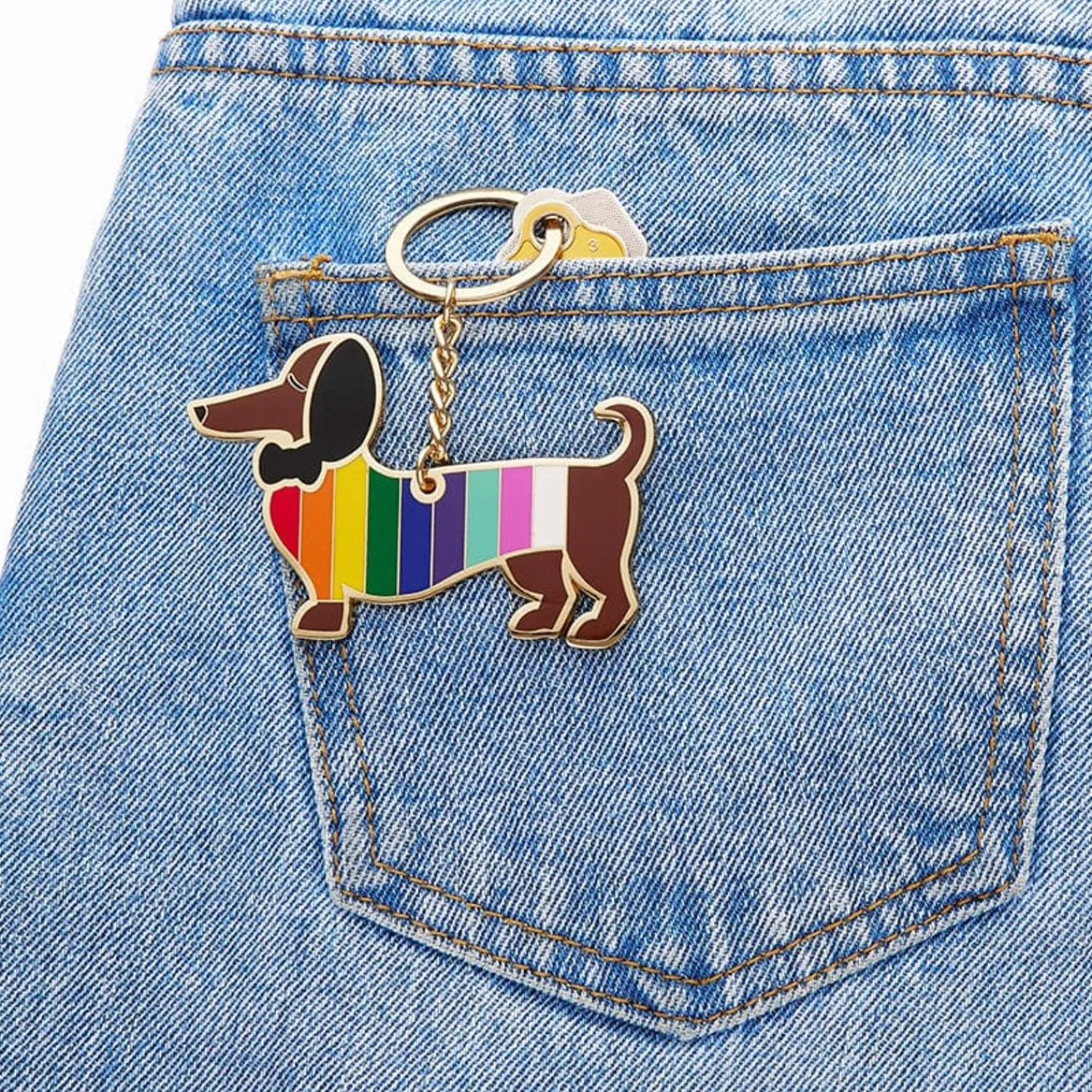 Spiffy The Supportive Dog Enamel Key Ring^Erstwilder Online