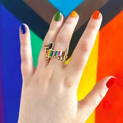 Spiffy The Supportive Dog Enamel Ring^Erstwilder Best
