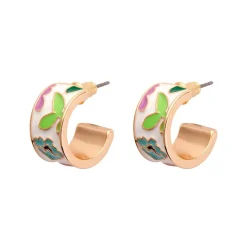 Spring To Life Enamel Huggie Earrings^Erstwilder