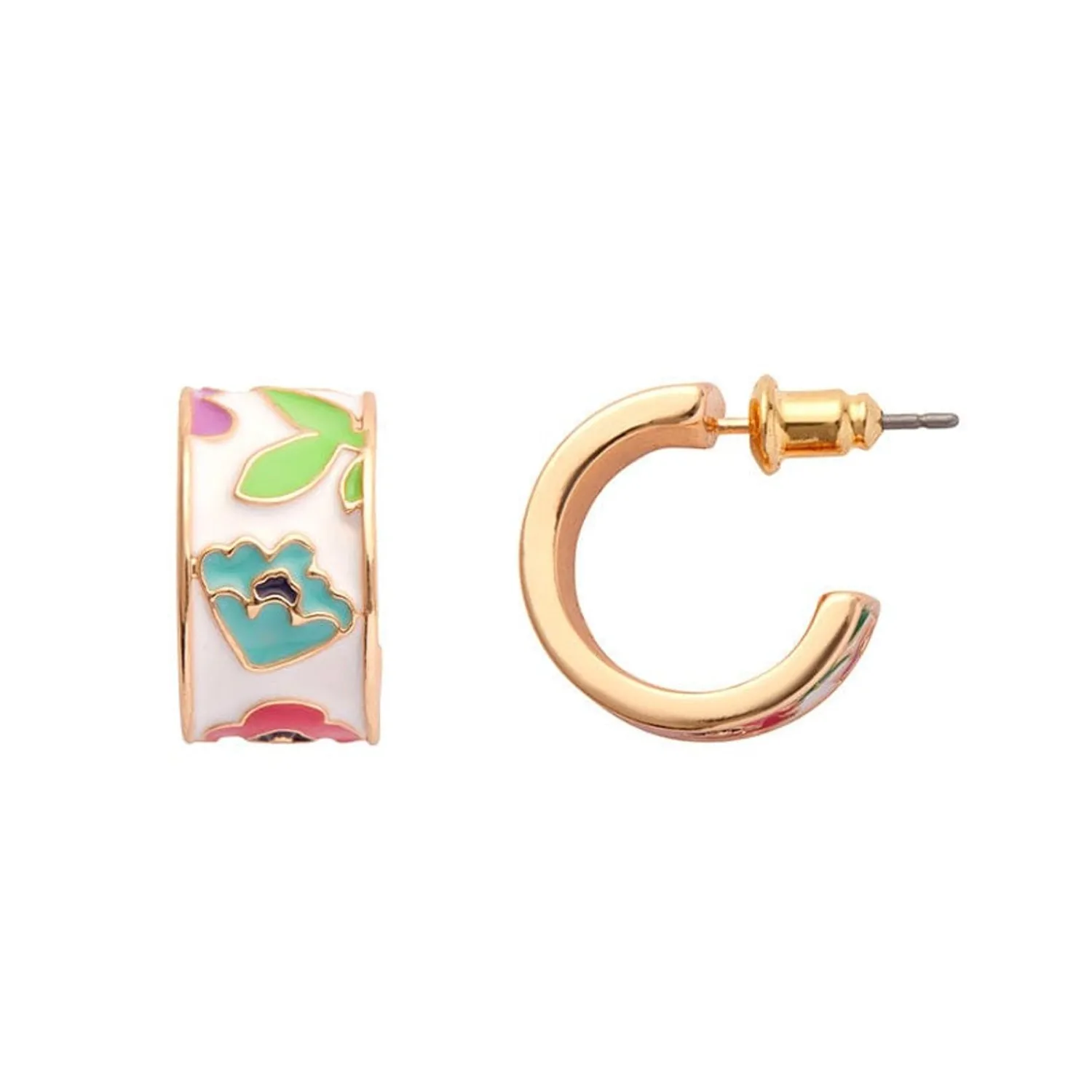 Spring To Life Enamel Huggie Earrings^Erstwilder