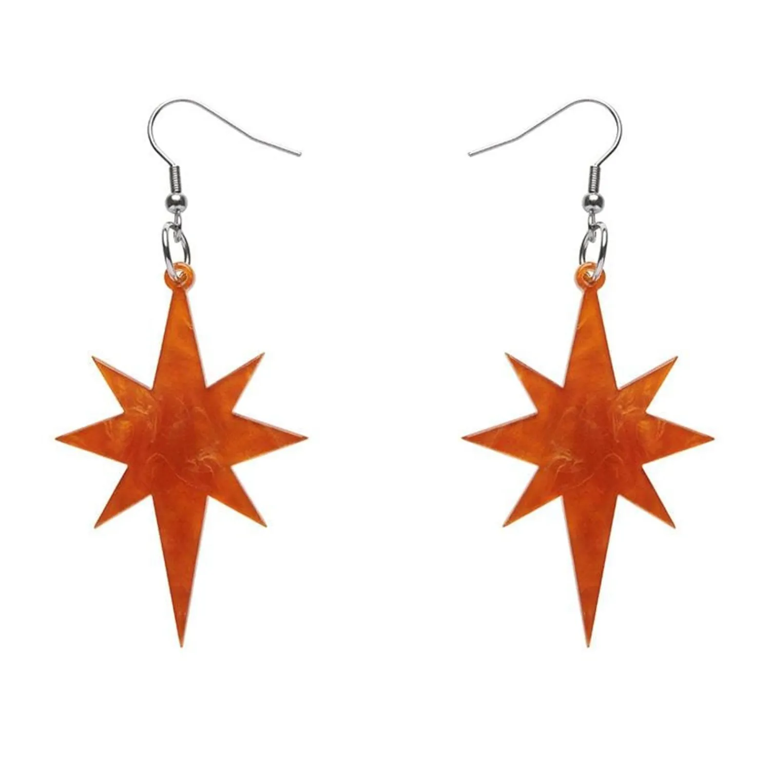 Starburst Ripple Resin Drop Earrings - Orange^Erstwilder New
