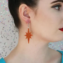 Starburst Ripple Resin Drop Earrings - Orange^Erstwilder New