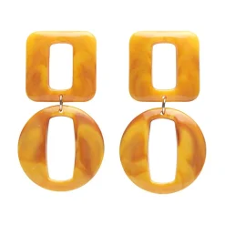Statement Marble Chunky Drop Earrings - Mustard^Erstwilder Online