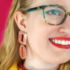 Statement Marble Chunky Drop Earrings - Pink^Erstwilder Discount