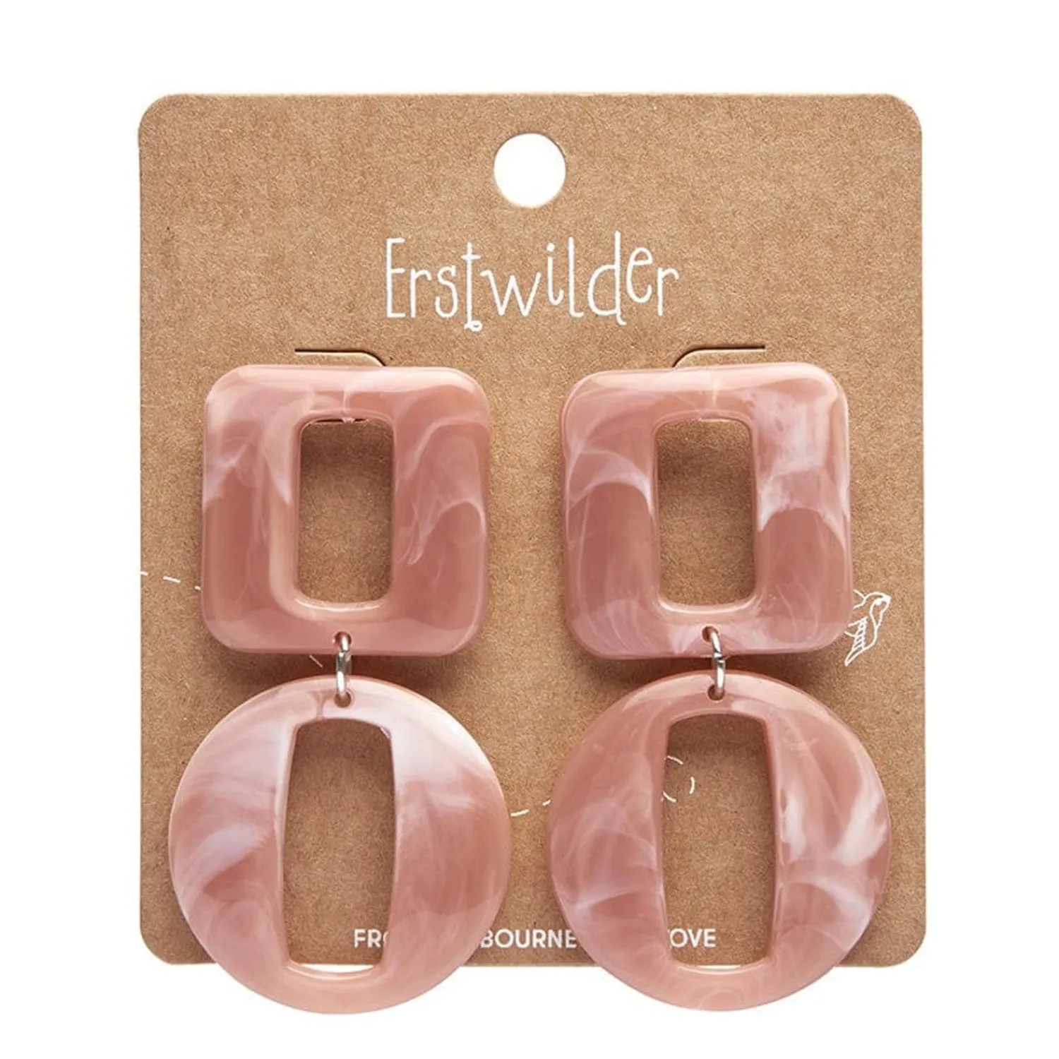 Statement Marble Chunky Drop Earrings - Pink^Erstwilder Discount