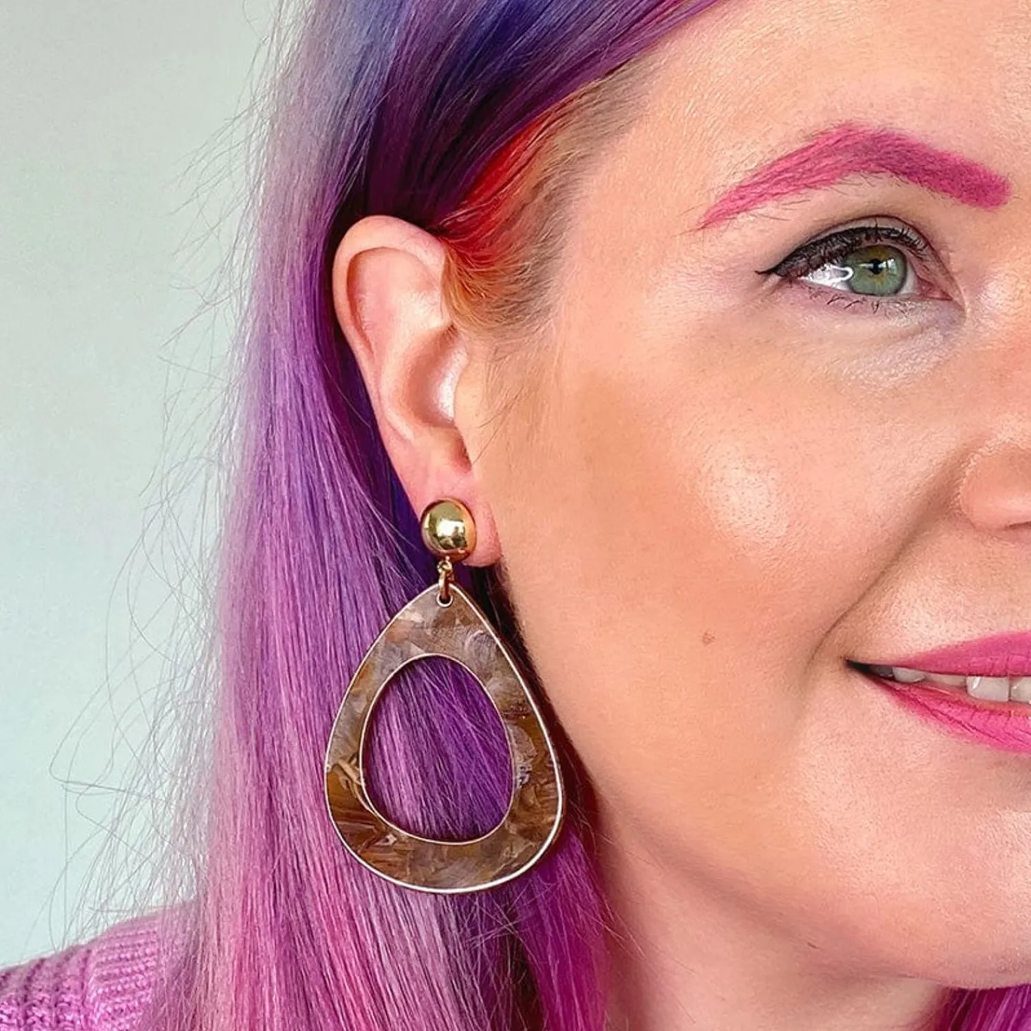 Statement Marble Resin Tear Drop Earrings - Brown^Erstwilder Online