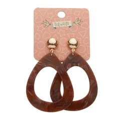 Statement Marble Resin Tear Drop Earrings - Brown^Erstwilder Online