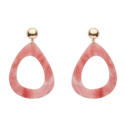 Statement Marble Resin Tear Drop Earrings - Coral^Erstwilder Sale