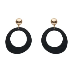 Statement Ripple Resin Circle Drop Earrings - Black^Erstwilder Best