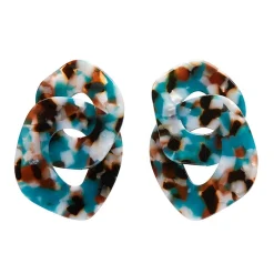 Statement Tort Chunky Chain Earrings - Blue^Erstwilder Discount
