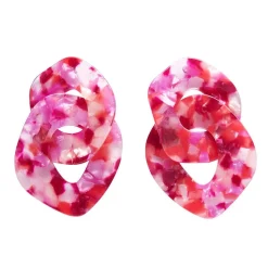 Statement Tort Chunky Chain Earrings - Pink^Erstwilder New