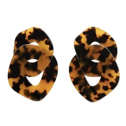 Statement Tort Chunky Chain Earrings - Brown^Erstwilder New