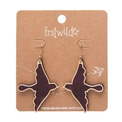 Swallow Ripple Glitter Resin Drop Earrings - Burgundy^Erstwilder Discount