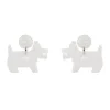 Terrier Textured Resin Drop Earrings - White^Erstwilder Best