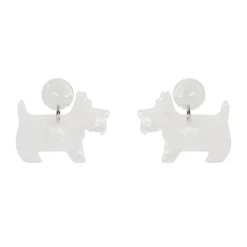Terrier Textured Resin Drop Earrings - White^Erstwilder Best