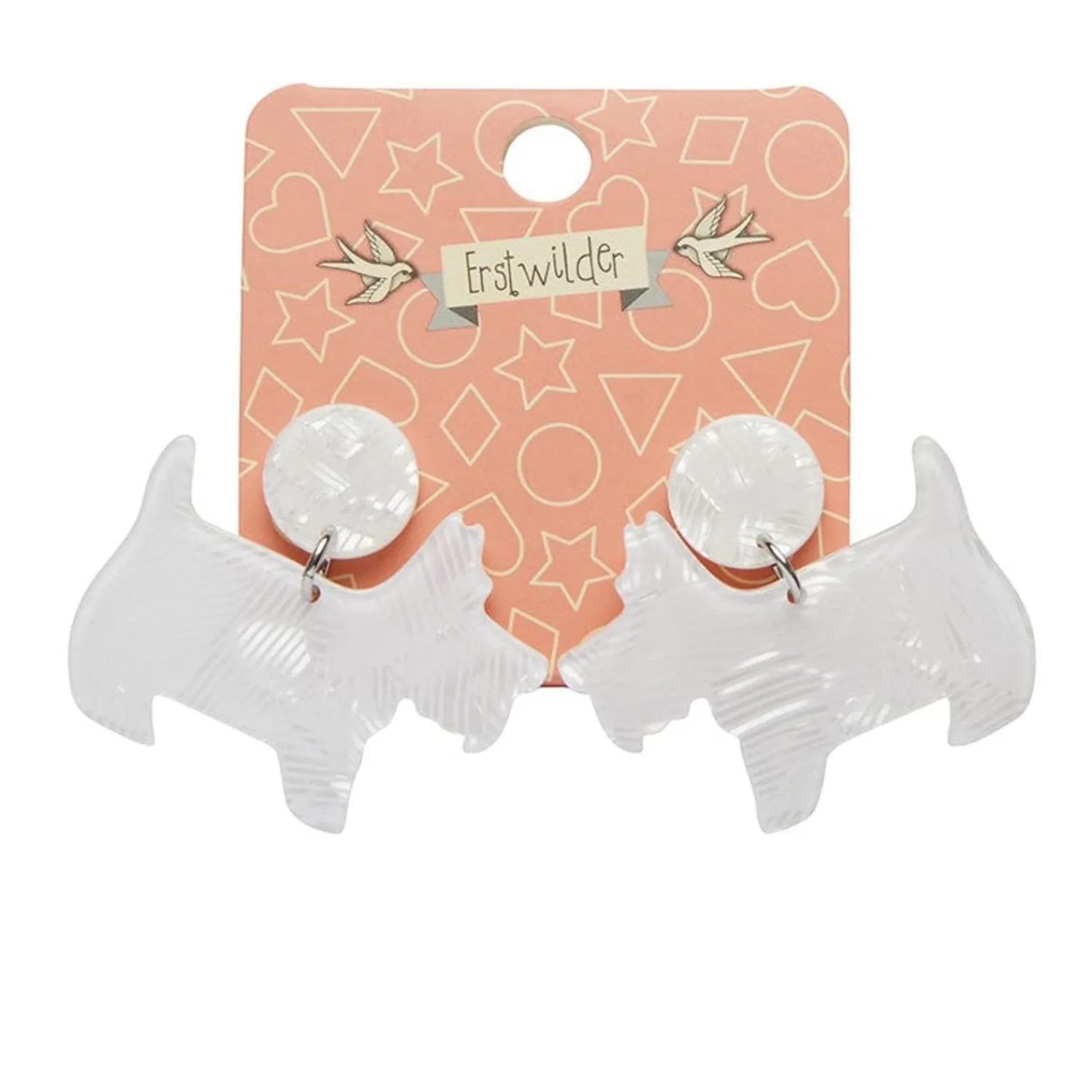 Terrier Textured Resin Drop Earrings - White^Erstwilder Best