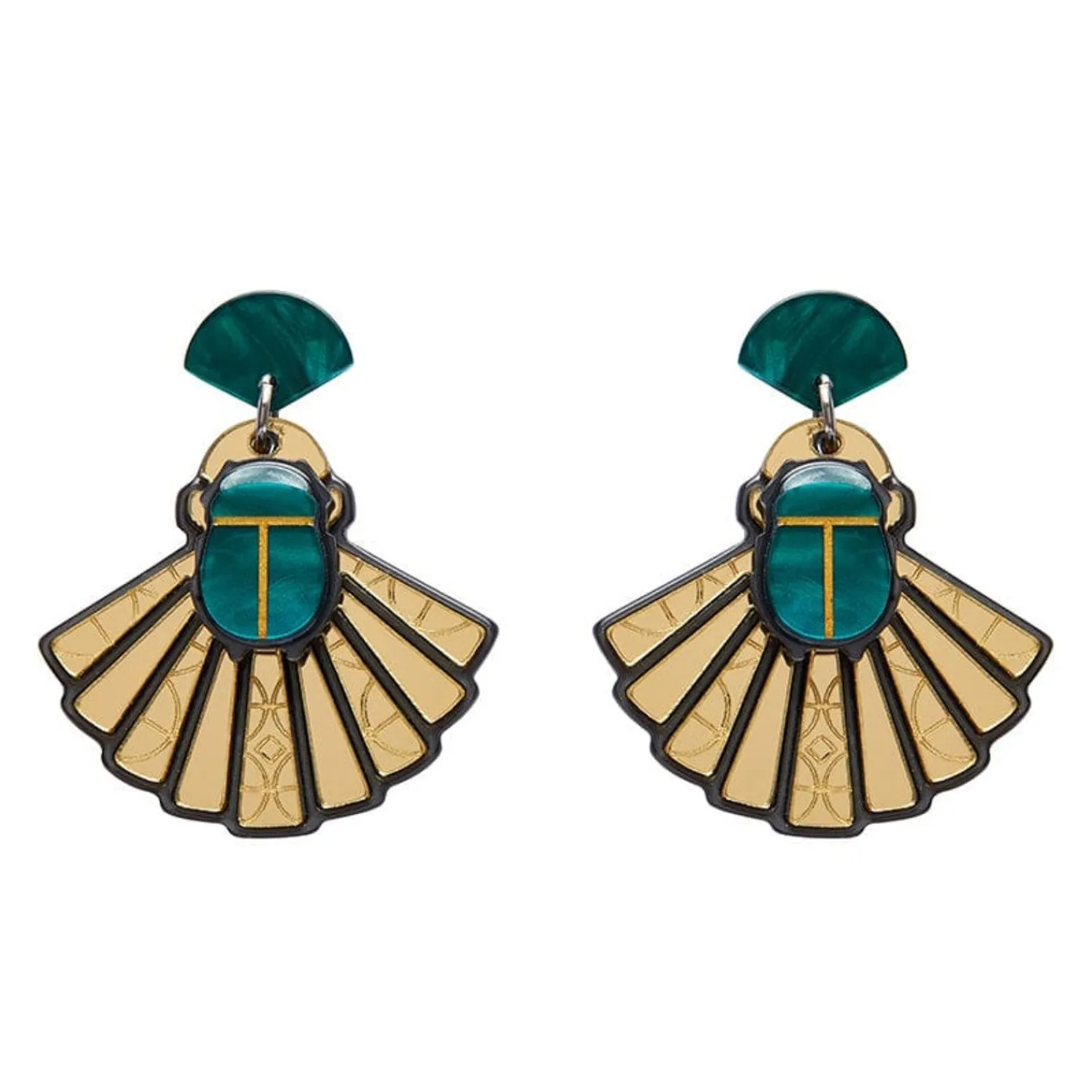 The Heart Of Egypt Scarab Drop Earrings^Erstwilder