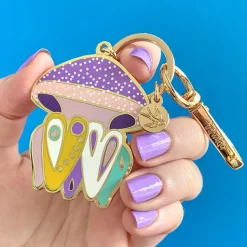 The Whimsical White Spotted Jellyfish Enamel Key Ring^Erstwilder