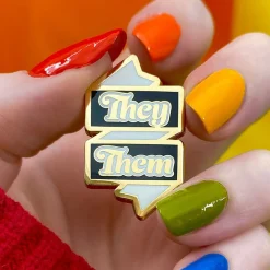 They/Them Pronoun Enamel Pin^Erstwilder Best