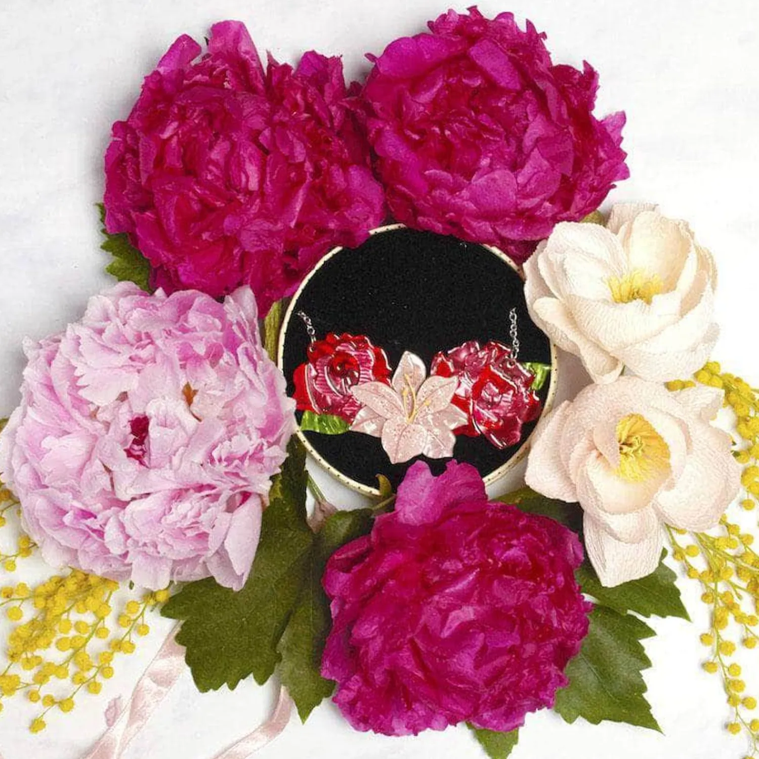 Tickled Pink Flower Necklace (Small)^Erstwilder Online