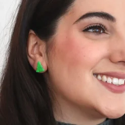Tree Ripple Stud Earrings - Green^Erstwilder Hot