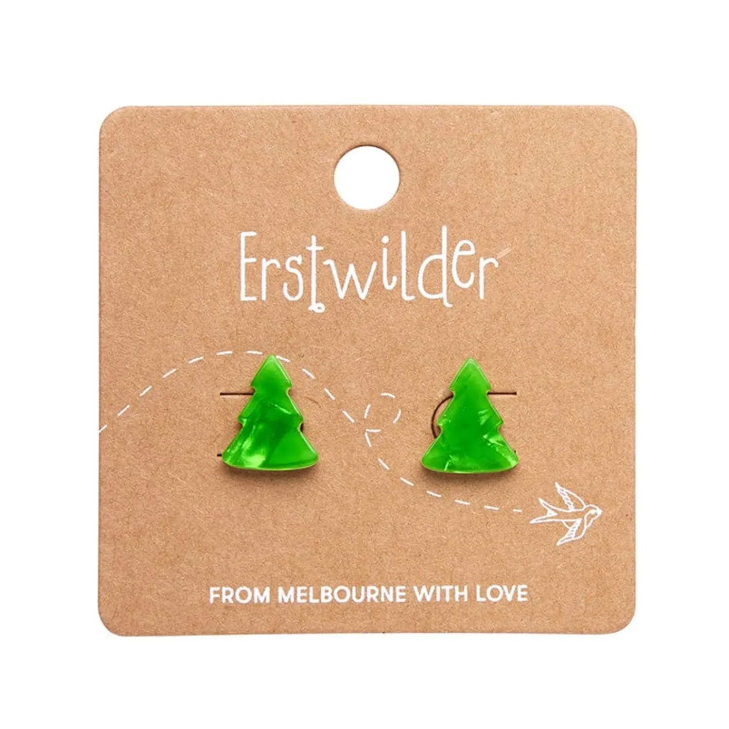 Tree Ripple Stud Earrings - Green^Erstwilder Hot